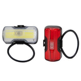 Zefal Vision F20 and R20 USB-C rechargeable bike light set with silicone mounts, showing front and rear lights on a bicycle.