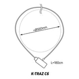 Zefal K-Traz C6 bike cable lock with springless system and mounting clip for secure bicycle security accessories.