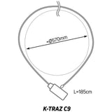 Zefal K-Traz C9 bike security cable lock with mounting clip and three keys, durable accessories for bicycle security.