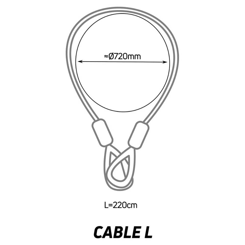 Zefal K-Traz bike cable lock with vinyl coating and velcro strap, 220cm length, designed for bike security and accessories.