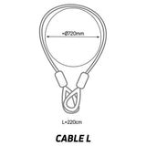 Zefal K-Traz bike cable lock with vinyl coating and velcro strap, 220cm length, designed for bike security and accessories.