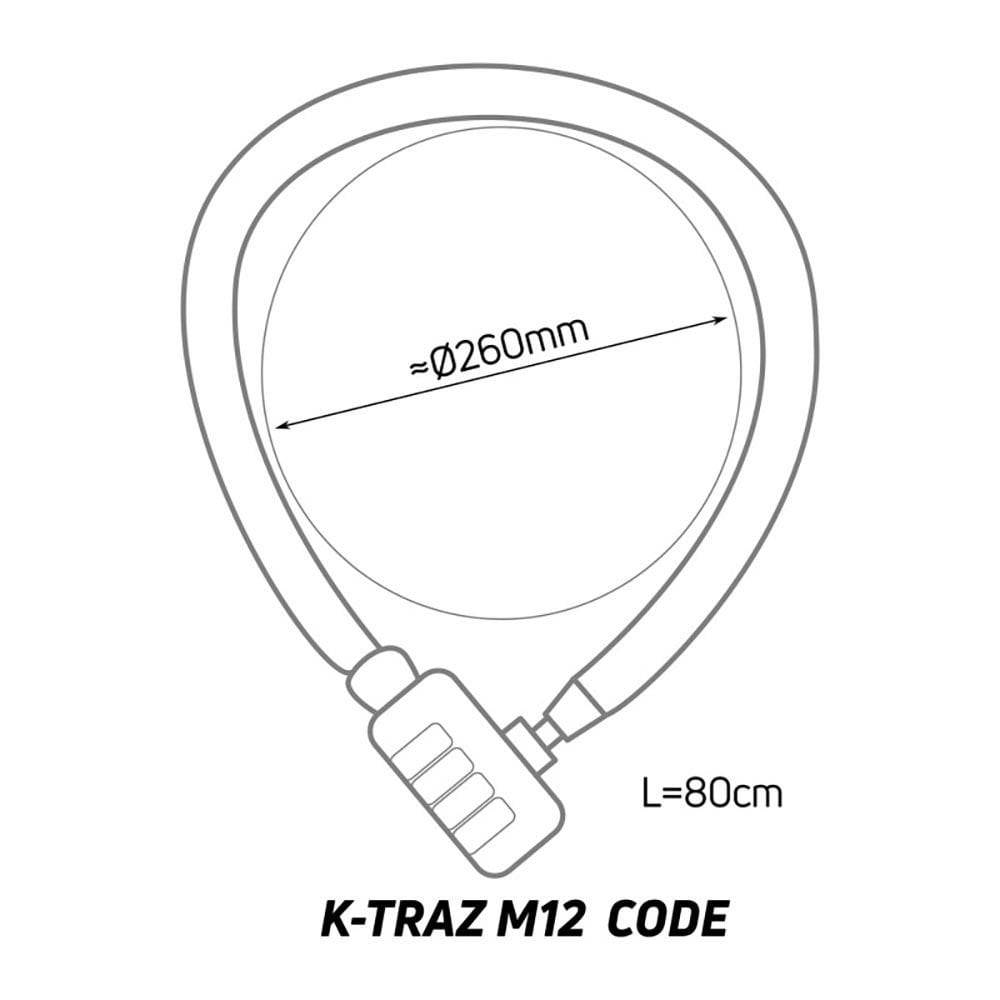 Zefal K-Traz M12 coded bike chain lock, 80cm, with four-digit combination, used for bike security and accessories.