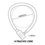 Zefal K-Traz M12 coded bike chain lock, 80cm, with four-digit combination, used for bike security and accessories.