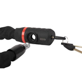 Zefal K-Traz M14 chain lock with Z Safe key security system, 120cm length, black heavy-duty bike security accessory.
