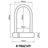 Zefal K-Traz U11 U-Lock with hardened steel double locking system, durable bike lock for secure locking and theft protection