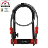 Zefal D-Locks K-Traz U13 cable U-lock bike lock with double locking system and key mechanism, accessory for bike security.