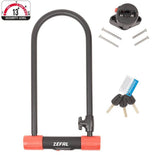Zefal K-Traz U13 large U-lock with double locking system and mounting kit, showing the sturdy lock and mounting accessories.