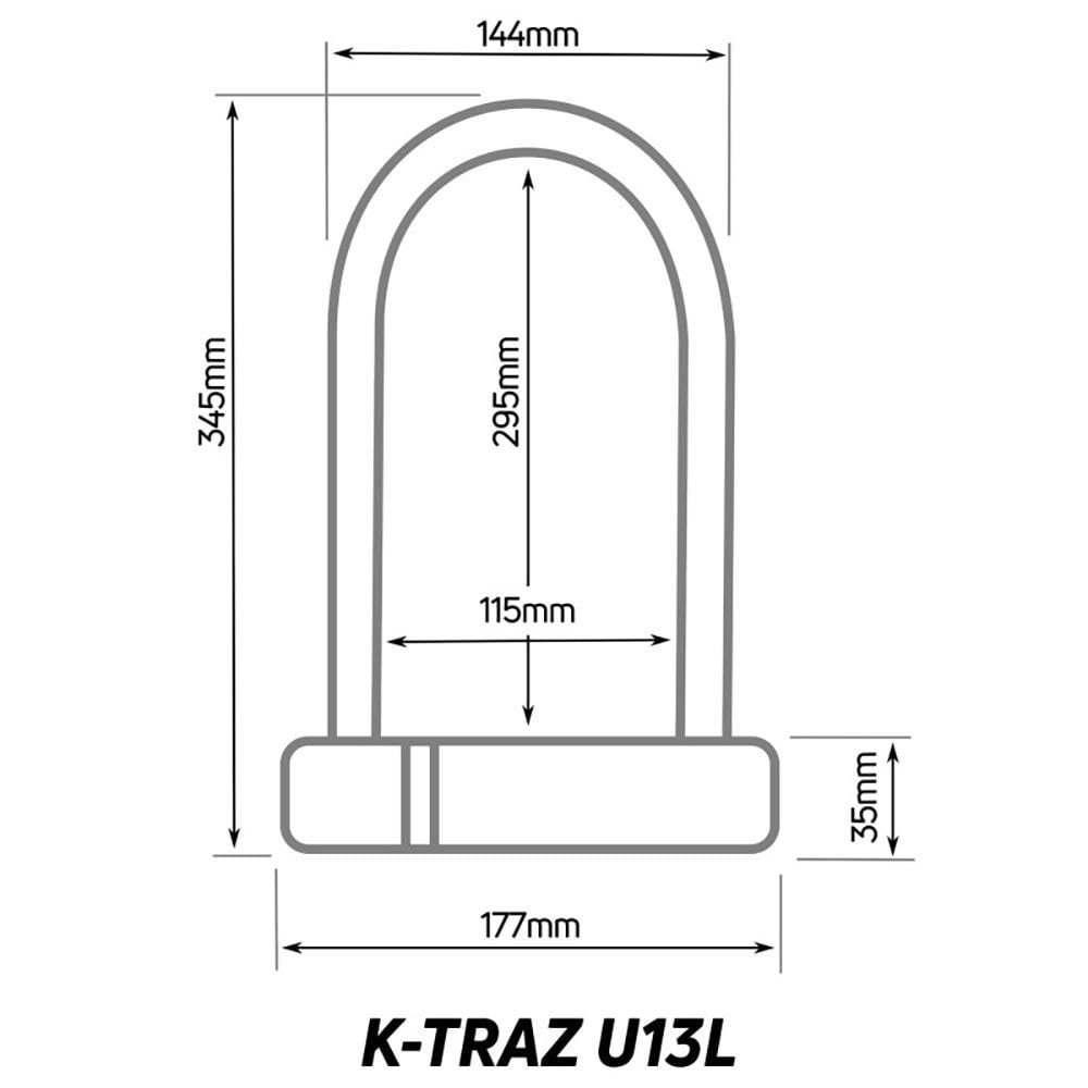 Zefal K-Traz U13 large U-lock with double locking system and mounting kit, sturdy bike security accessory.