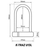 Zefal K-Traz U13 large U-lock with double locking system and mounting kit, sturdy bike security accessory.
