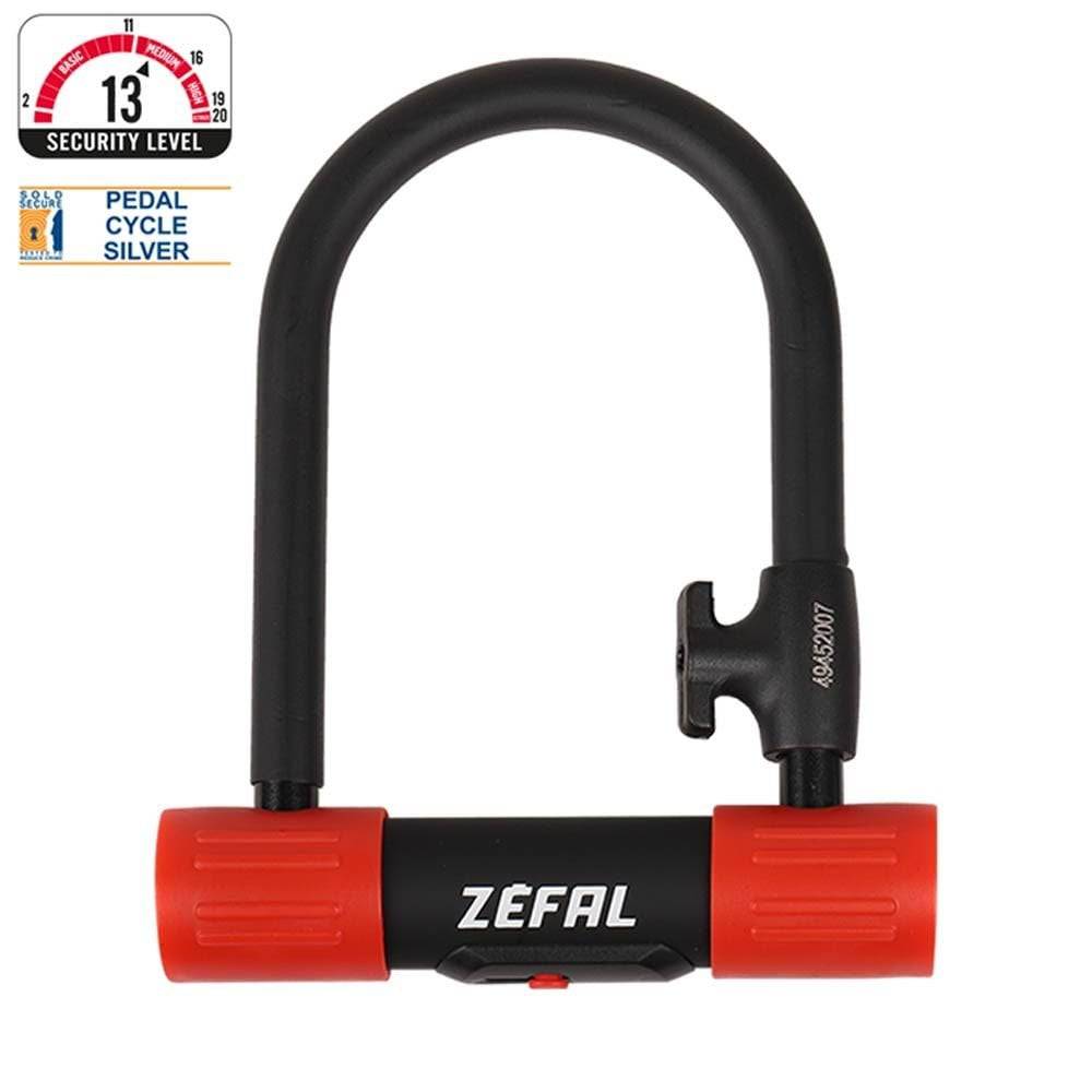 Zefal K-Traz U13 S U-Lock bike D-lock made of hardened steel with adjustable mount for secure bike locking.