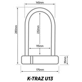 Zefal K-Traz U13 U-Lock bike lock with hardened steel shackle and mounting frame for secure bike protection