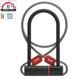 Zefal D-Locks K-Traz U17 cable U-lock with vinyl-covered cable for bike security, shown coiled and ready for use.