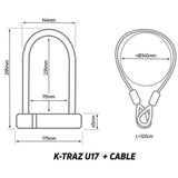 Zefal D-Locks K-Traz U17 bike lock with vinyl-covered cable and U-lock design for secure bicycle protection