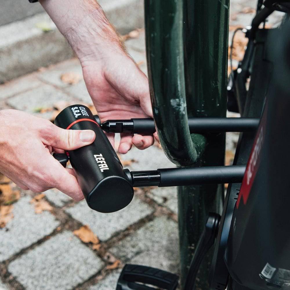 Zefal K-Traz U20 U-lock with mounting frame, hardened steel bike lock for secure bicycle protection.