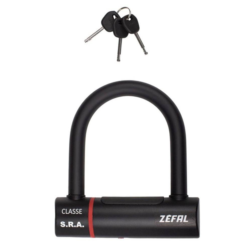 Zefal K-Traz U20S U-lock bike lock with hardened steel double locking system and key mechanism, designed for bike security.