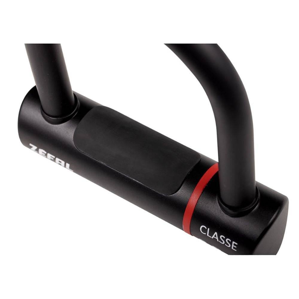 Zefal K-Traz U20S U-lock bike lock with hardened steel double locking system, shown secured around a bicycle frame.