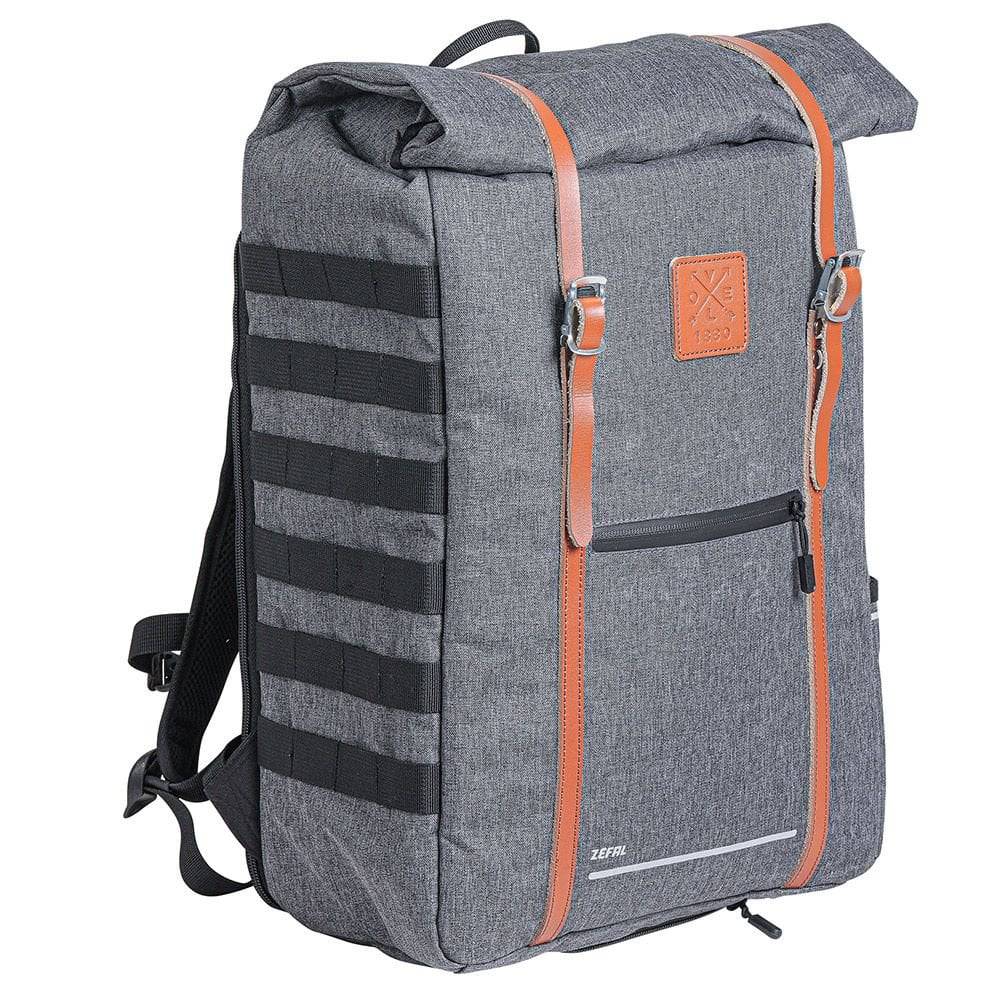 Zefal Urban backpack and pannier bag with 27L capacity, laptop compartment, and rain cover for cycling or commuting.