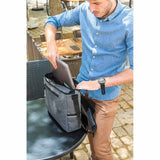 Zefal Urban Messenger Pannier Bag attached to bike rear rack, 11L capacity with rain cover for cycling accessories.