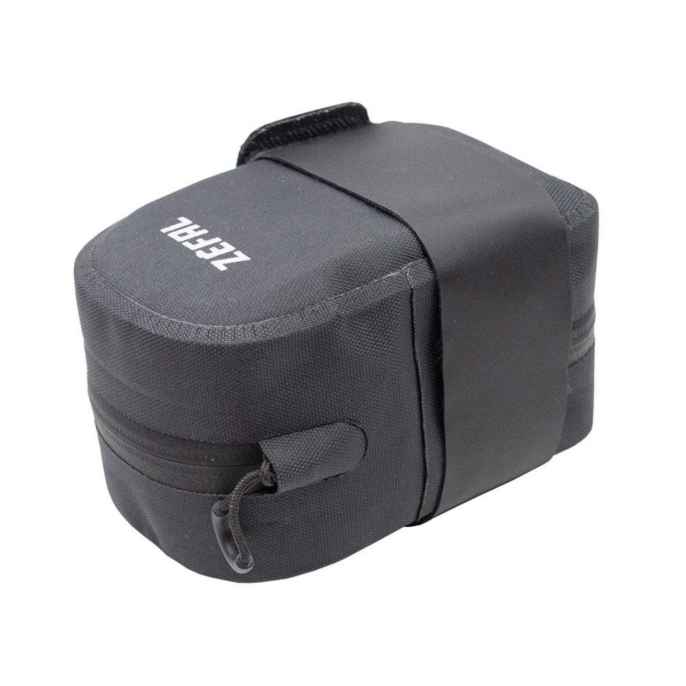 Zefal Z Off-Road Pack saddle bag mounted on bike seat, durable off-road bike accessories with TF mount for secure storage.