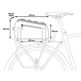 Zefal Z Traveller 40 bike rack bag with waterproof cover and reflective strips, mounted on a bike rack for commuting or touring.