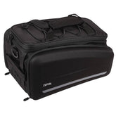 Zefal Z Traveller 80 bike rack bag with 32L water-resistant pannier, mounted on a bicycle, showing its durable design and spacious storage.