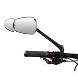 Zefal Espion E100 Cargo Bike Mirror set with dual mirrors for longtail and cargo bikes, mounted on bike handlebars.