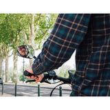 Zefal Espion E80 bike mirror attached to handlebar, adjustable rearview mirror for bikes with 22-25.4mm handlebars.