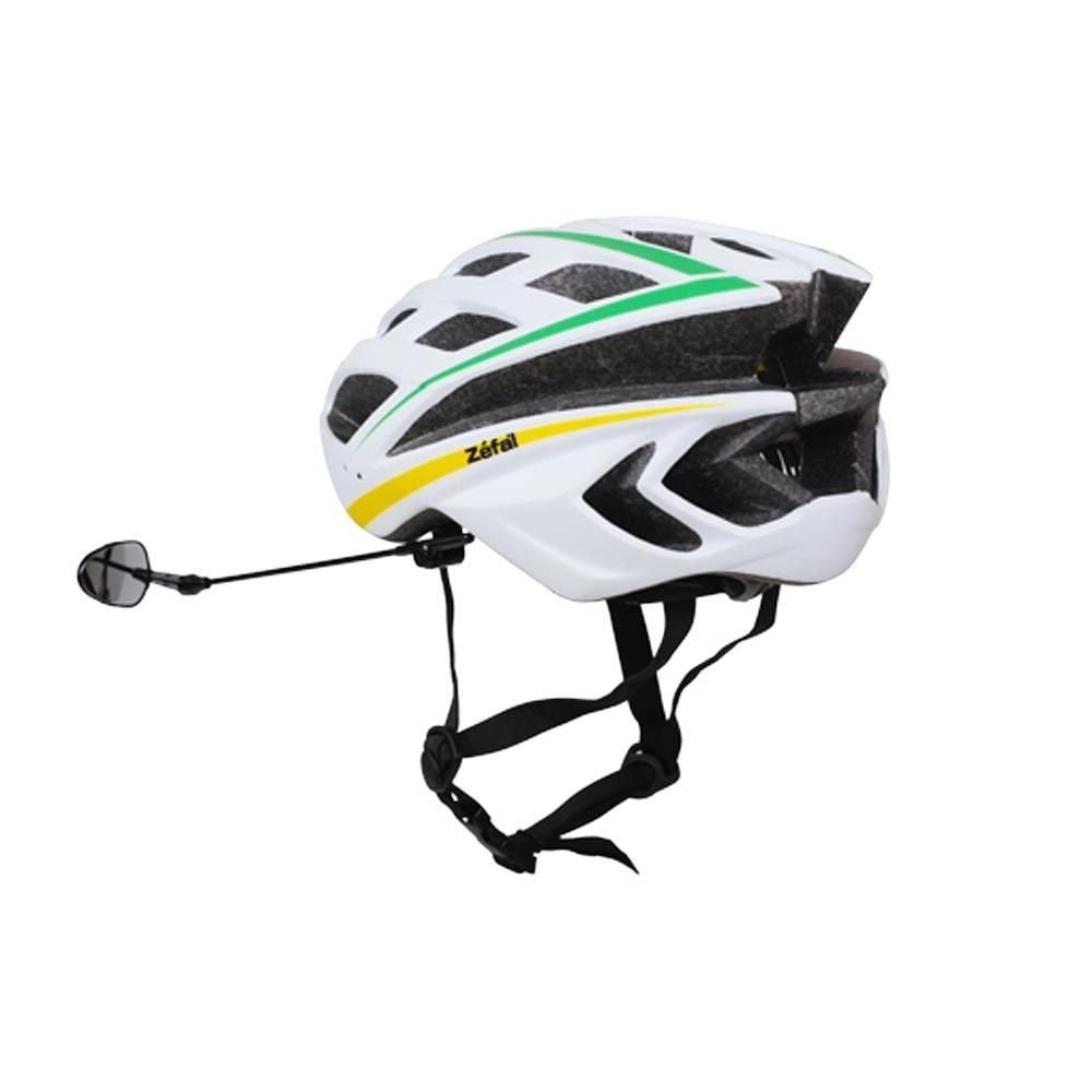 Zefal Z Eye helmet mirror with adjustable angles and universal velcro mount, designed for bike safety accessories.