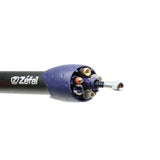 Zefal Max Blue/Black mini hand pump with flexible valve connection and accessories, compact bicycle tire inflator tool.