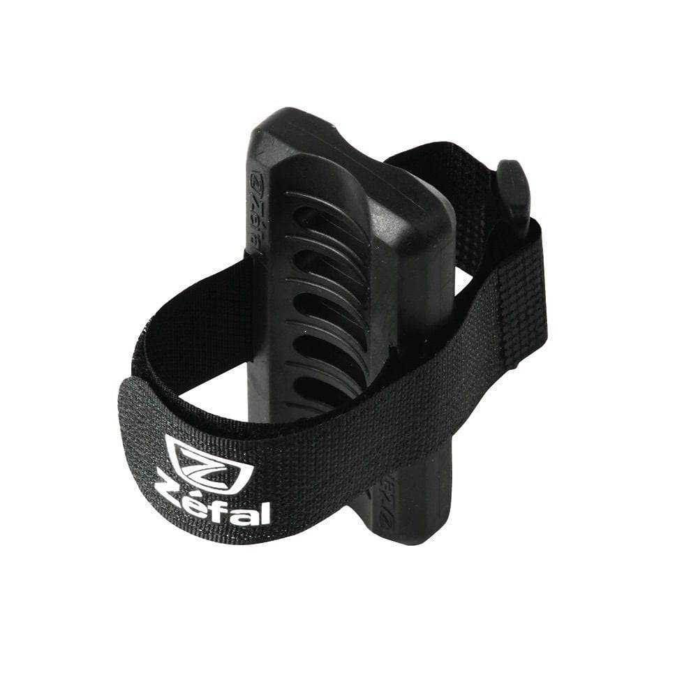Zefal universal bike pump clip mount attached to a bike frame for secure attachment of bike accessories and pump.