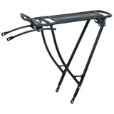 Zefal Raider R50 rear bike rack with adjustable fit for 26", 27.5", 700c, and 29" wheels, mounted on a bicycle.