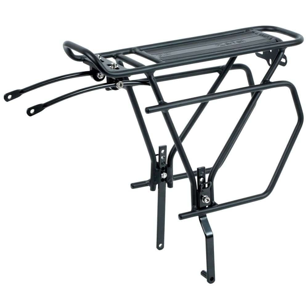 Zefal Raider R70 rear bike rack for disc and traditional brakes, durable bicycle accessories mounted on a bike frame.