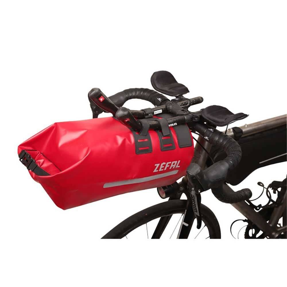 Zefal Z Adventure Aero front bike bag, waterproof and aerodynamic, mounted on a bike frame for accessories storage.