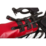 Zefal Z Adventure Aero front bike bag, waterproof and aerodynamic, designed for bike accessories storage, shown mounted on a bicycle.
