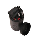 Zefal Z Box tool bottles, adjustable bike storage bottles mounted on a bike frame, designed for convenient tool access and organization.
