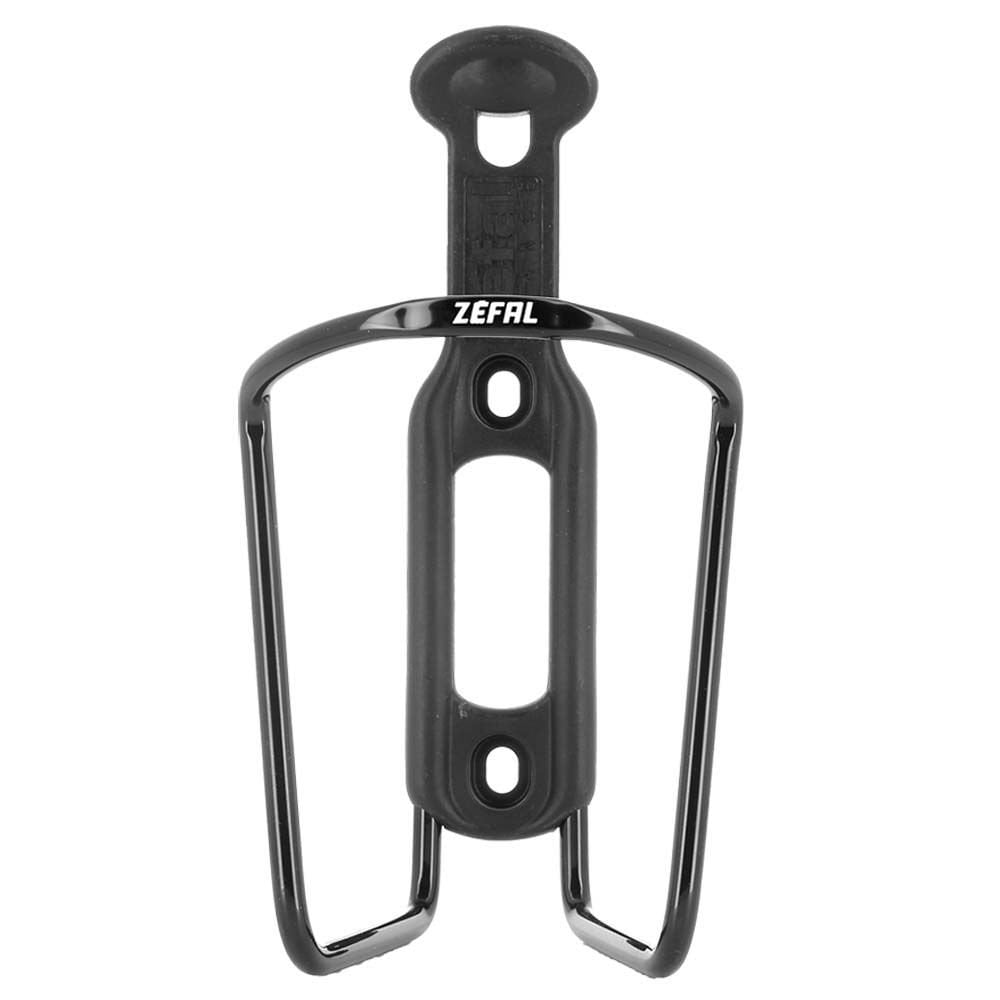 Zefal Aluplast 124 bicycle bottle cage in black, durable aluminum cycling water bottle holder for bikes.