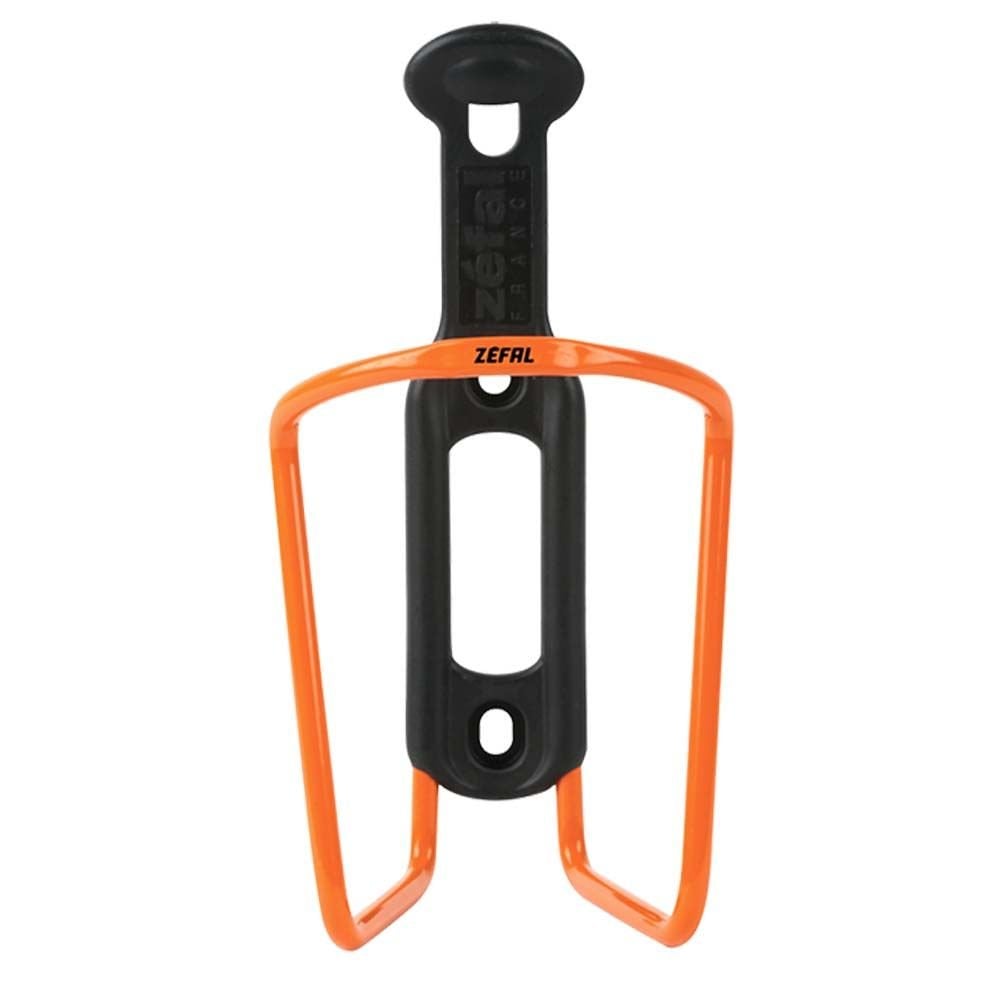 Zefal Aluplast 124 bicycle bottle cage in black, durable aluminum cycling water bottle holder with mounting hardware.