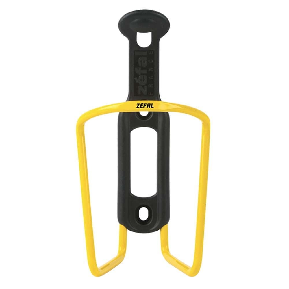 Zefal Aluplast 124 bottle cage mounted on bicycle frame, durable aluminum cycling water bottle holder accessory.