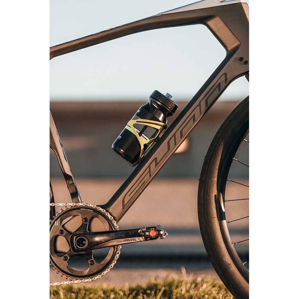 Zefal Pulse B2 bike bottle cage in black, showcasing durable, flexible hydration holder attached to a bicycle frame.