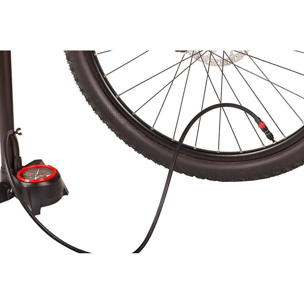 Zefal Profil Max FP60 floor pump with Z-Switch valve system for bike inflation, shown with gauge and sturdy handle.