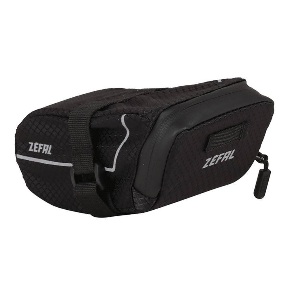 Zefal Z Light Saddle Pack with reflective stripes and light mount for bike seat storage, designed for cycling accessories.