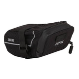 Zefal Z Light Saddle Pack with reflective stripes and light mount for bike seat storage, designed for cycling accessories.