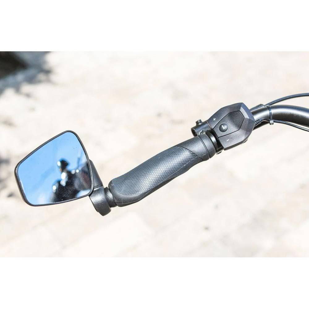 Zefal Dooback 2 bike mirror mounted on handlebars, convex rearview mirror for cycling safety and improved rear visibility.