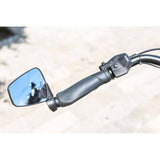 Zefal Dooback 2 bike mirror mounted on handlebars, convex rearview mirror for cycling safety and improved rear visibility.