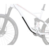 Zefal Downtube Armor bike frame protection stickers on a bicycle downtube, durable shield to prevent scratches and damage.