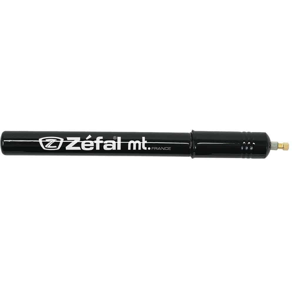 Zefal MT aluminium frame fit hand pump with flexible valve adapter and mount clips, compact bike pump accessory.