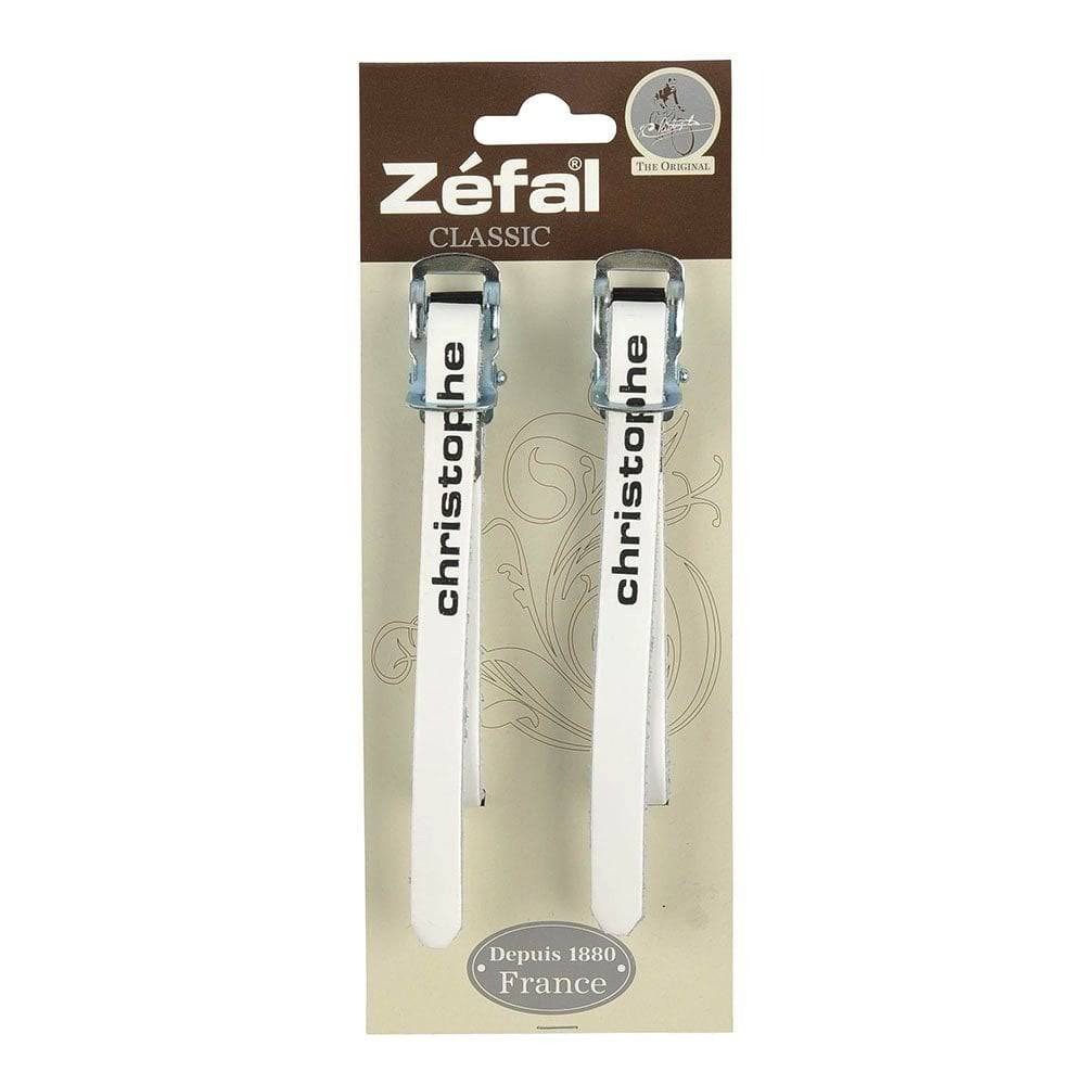 Zefal Christophe leather toe straps for cycling pedals, durable components for secure pedal grip and comfortable riding.