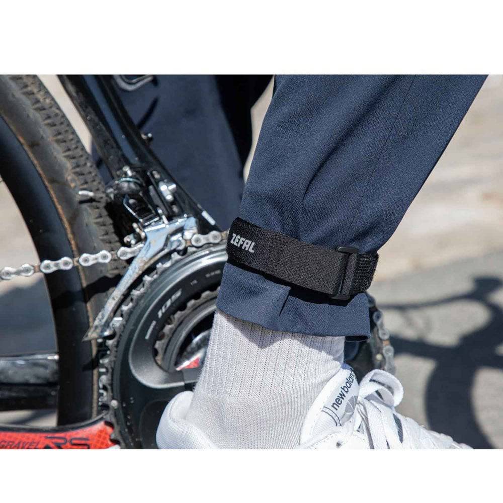 Zefal Doowah long trouser straps with reflective tape for visibility and security, adjustable clothing accessory for cyclists.