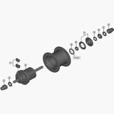 Shimano Nexus HB-IM40 front cap nut M9 for hub component, genuine replacement part, shown in close-up image.