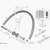Shimano WH-R500 front wheel nipple replacement spares for bike wheels, showing close-up of metal components.